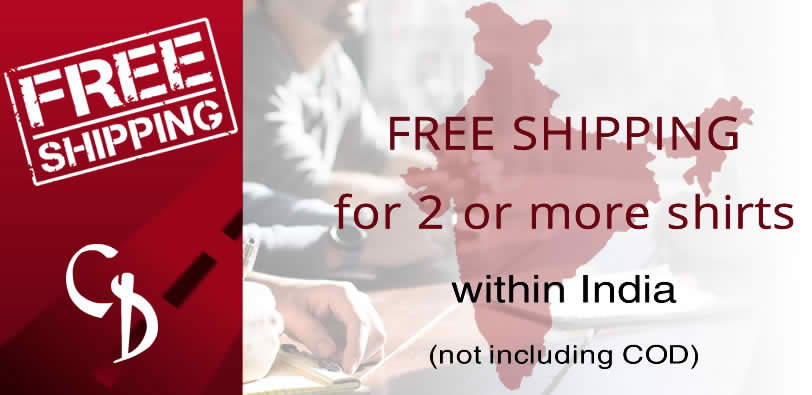 FREE SHIPPING for 2+ shirts in India (non COD)
