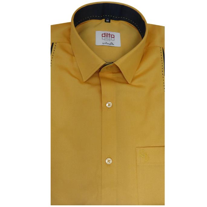 Charaghdin Combination Mustard Shirt