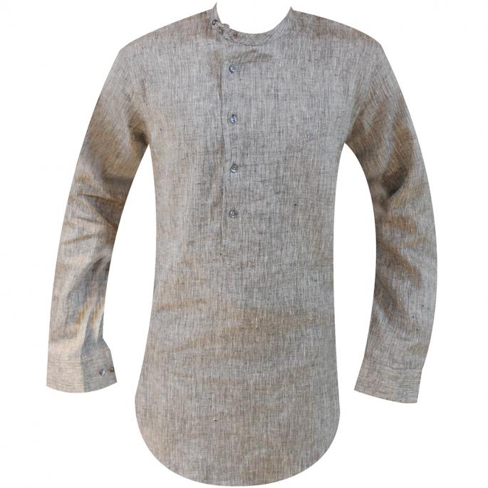 Score a dapper look by slipping into this  Kurta Style Shirt Crafted with pure cotton,It features an unconventional front placket