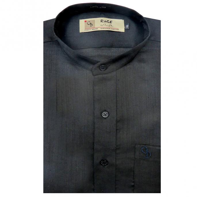Layer up in style with modern yet edgy in this shirt which has mandarin collar,it can be paired with jeans or a trousers according to the occasion.