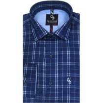 Checks Navy Blue Shirt : Business
