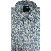 Print Blue Shirt : Party
