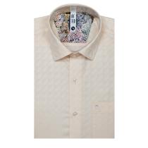 Self Design Fawn Shirt : Slim
