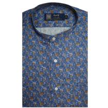 Print Blue Shirt : Party