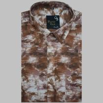 Print Brown Shirt : Party