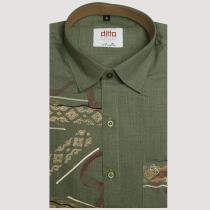 Handpainted Green Shirt : Ditto