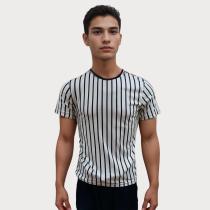 Stripes White T-shirt : Itutu (Slim Fit)
