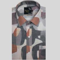 Print Blue Shirt : Party