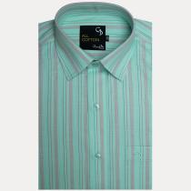 Stripes Light Green Shirt : Business