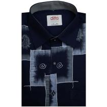 Handpainted Navy Blue Shirt : Ditto