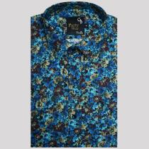 Print Blue Shirt : Party