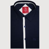 Print Navy Blue Shirt : Party