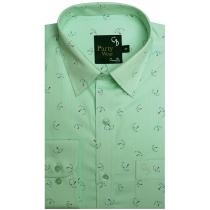 Print Light Green Shirt : Party