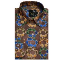 Print Brown Shirt : Party