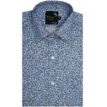 Print Blue Shirt : Party
