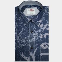 Print Blue Shirt : Ditto