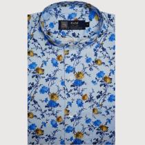Print Blue Shirt : Party