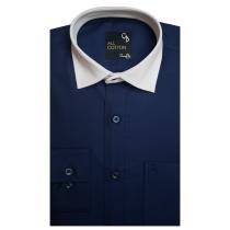 Plain Dark Blue Shirt : Business