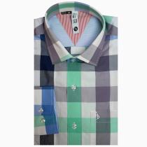 Checks Green Shirt : Slim