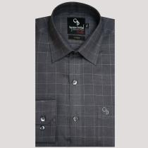 Checks Dark Gray Shirt : Business