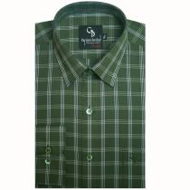 Checks Dark Green Shirt : Business