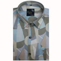 Print Blue Shirt : Party