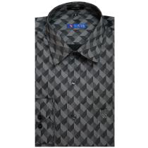 Print Dark Gray Shirt : Slim
