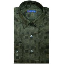 Print Green Shirt : Slim