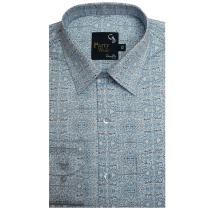 Print Blue Shirt : Party