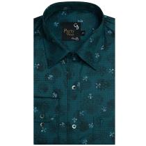 Print Blue Shirt : Party