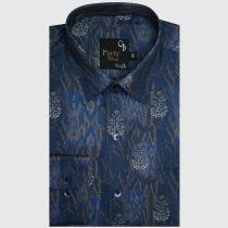Print Blue Shirt : Party