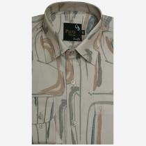 Print Brown Shirt : Party
