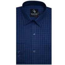Checks Dark Blue Shirt : Business