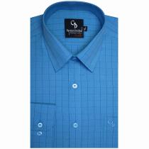 Checks Aqua Blue Shirt : Business