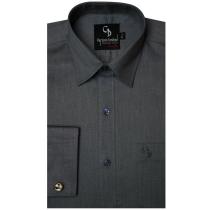 Self Design Dark Gray Shirt : Business