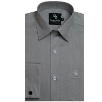 Self Design Light Gray Shirt : Business