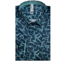 Print Dark Green Shirt : Slim