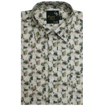 Print Green Shirt : Party