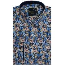 Print Blue Shirt : Party