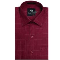 Checks Maroon Shirt : Business