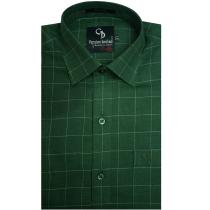 Checks Dark Green Shirt : Business