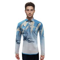 Print Blue Shirt : Regular