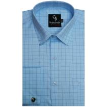 Checks Dark Blue Shirt : Business