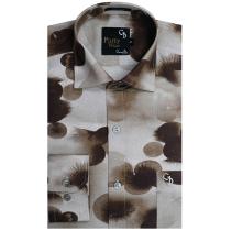Print Brown Shirt : Party