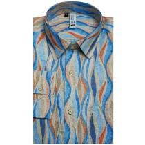 Print Blue Shirt : Slim