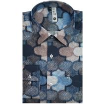 Print Blue Shirt : Slim