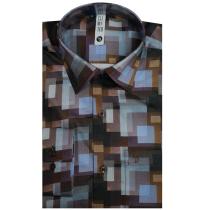 Print Brown Shirt : Slim