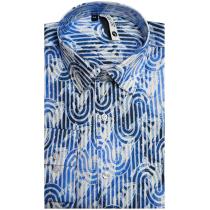 Print Blue Shirt : Slim