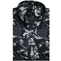 Print Blue Shirt : Party