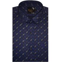 Print Blue Shirt : Party